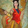 Traditional Dance - Vietnamese Lacquer Painting by Artist Le Khanh Hieu