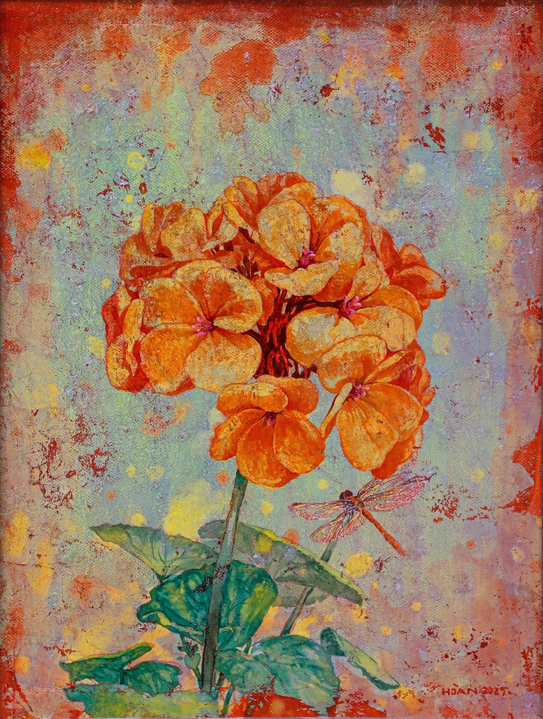 Catching Sunlight - Lacquer Painting by Artist Hoang Hoan