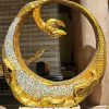 Dragon Adores the Moon - Vietnamese Lacquer Artwork by Artist Nguyen Tan Phat