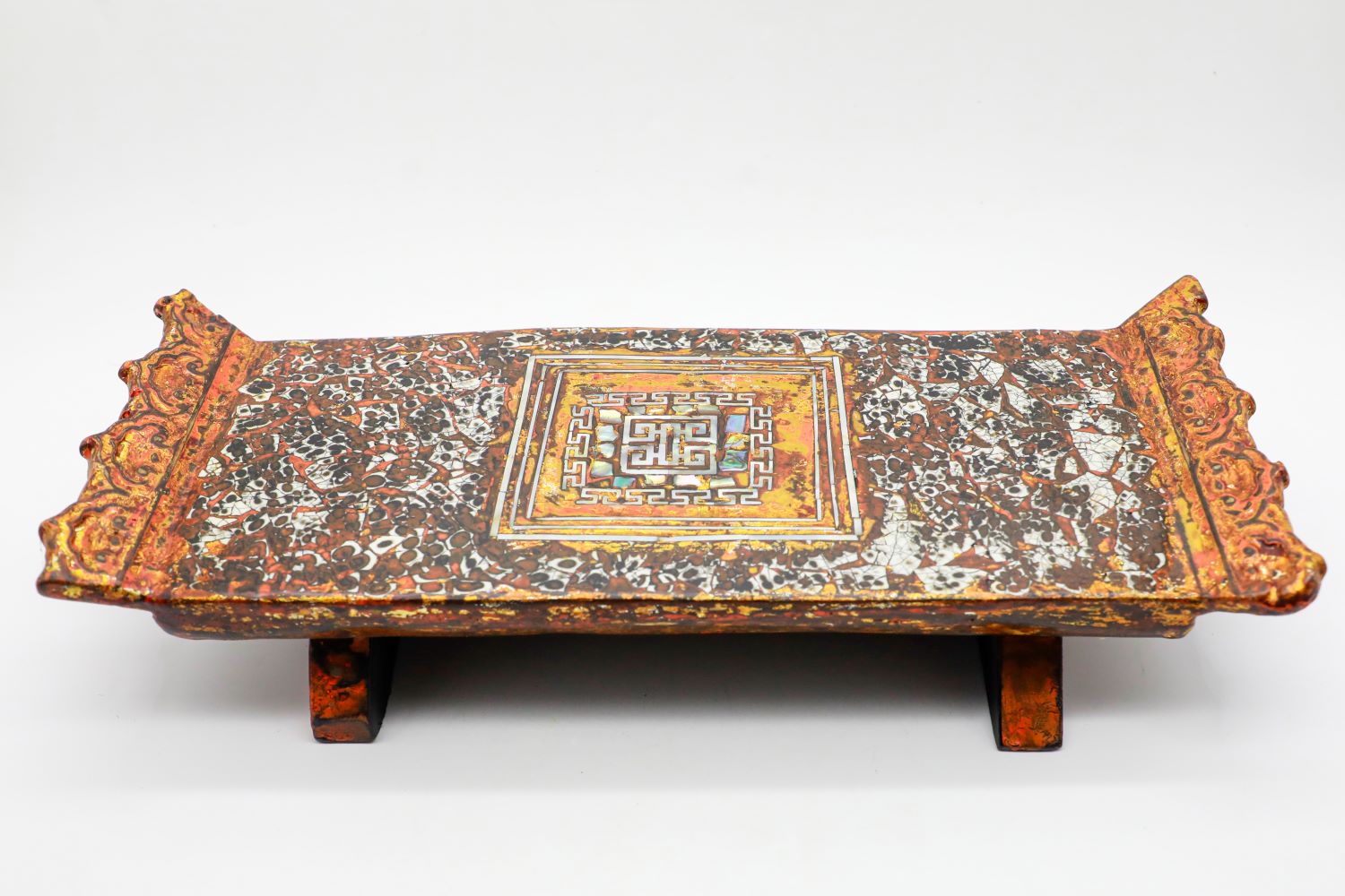 Dragon Small Table VII - Vietnamese Lacquer Artwork by Artist Nguyen Tan Phat