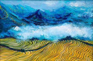 Path of Clouds - Vietnamese Oil Painting by Artist Minh Chinh