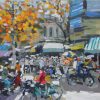 Early winter on street corner, Paintings in Vietnam