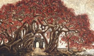 Echoes Across a Thousand Years - Lacquer Painting by Artist Nguyen Binh Son