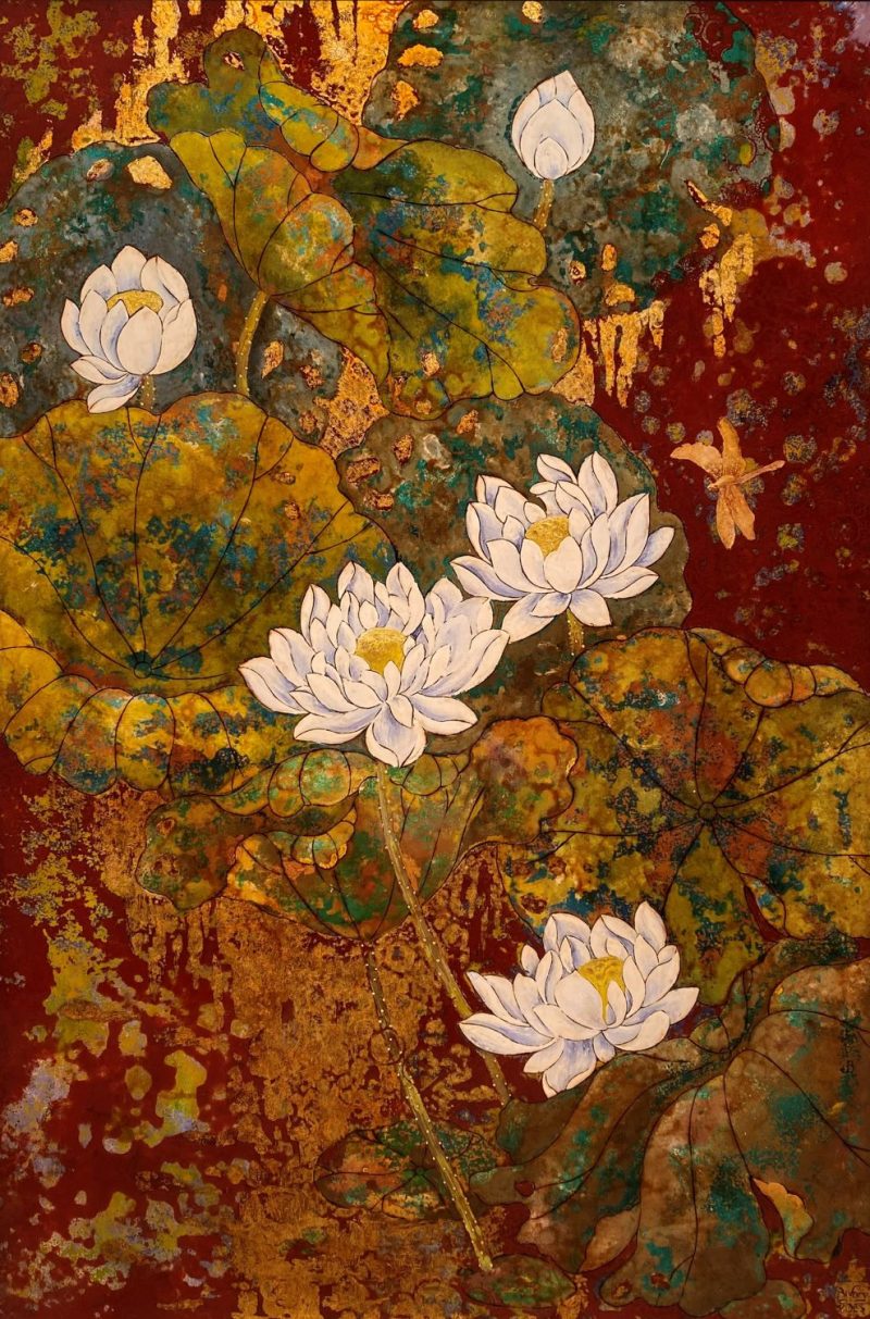 Equanimity - Vietnamese Lacquer Painting by Artist Chau Ai Van