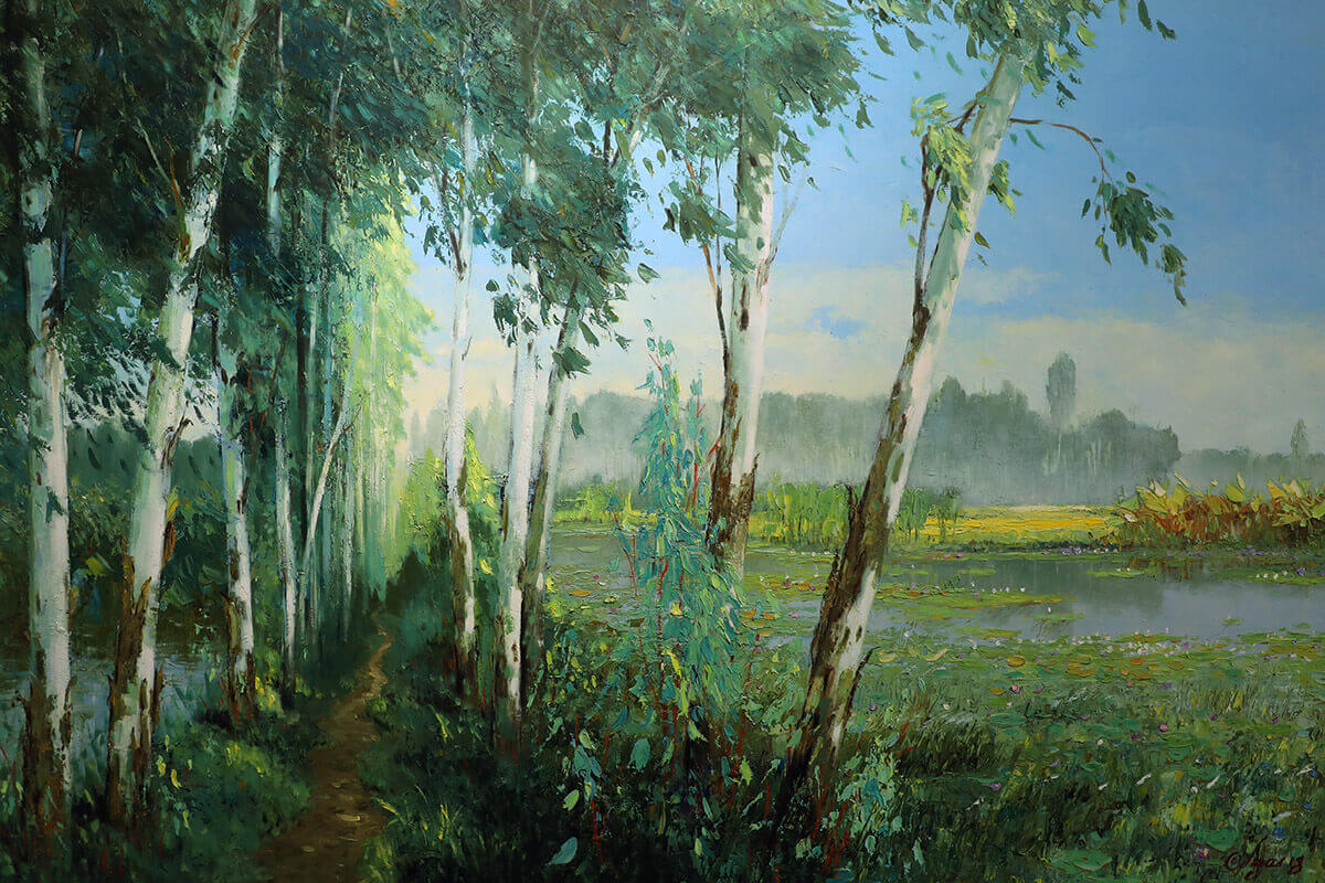 Eucalyptus Flowering Season - Oil Painting of Dang Dinh Ngo