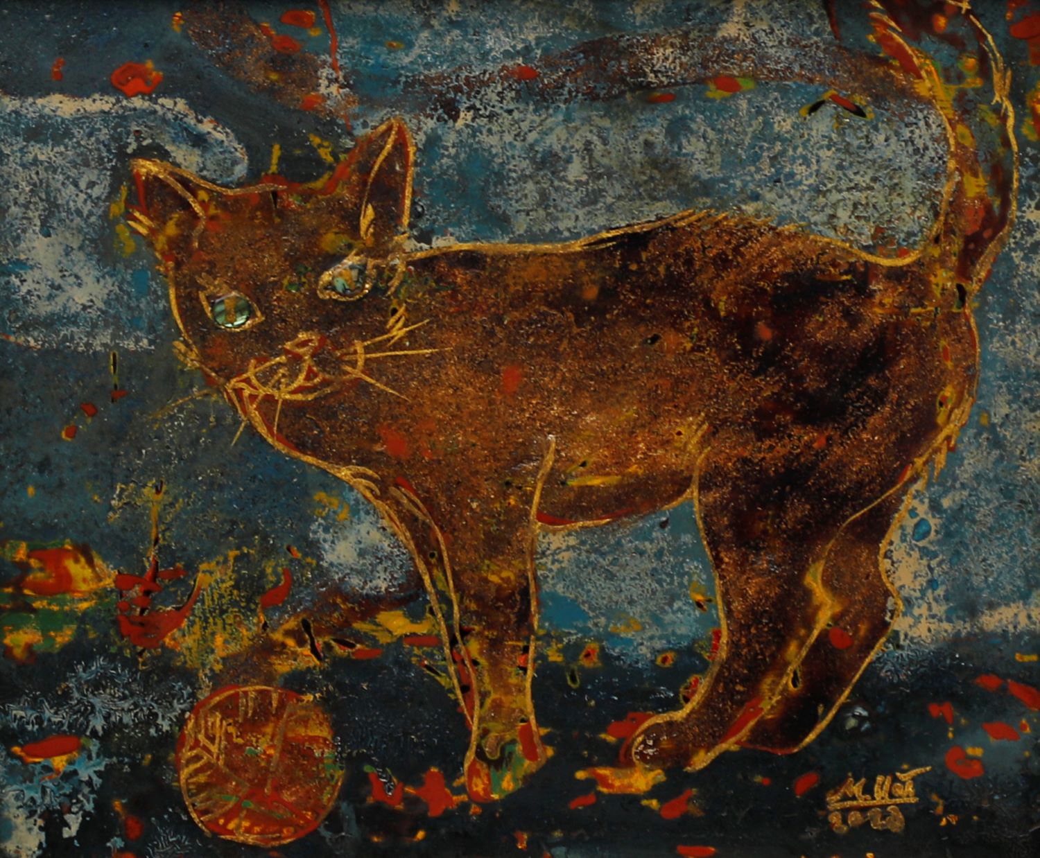 Expect - Vietnamese Lacquer Painting by Artist Nguyen Minh Hai