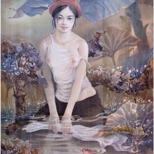 Fairy Tail II - Vietnamese Water Color Painting on Silk by Artist Phan Niem