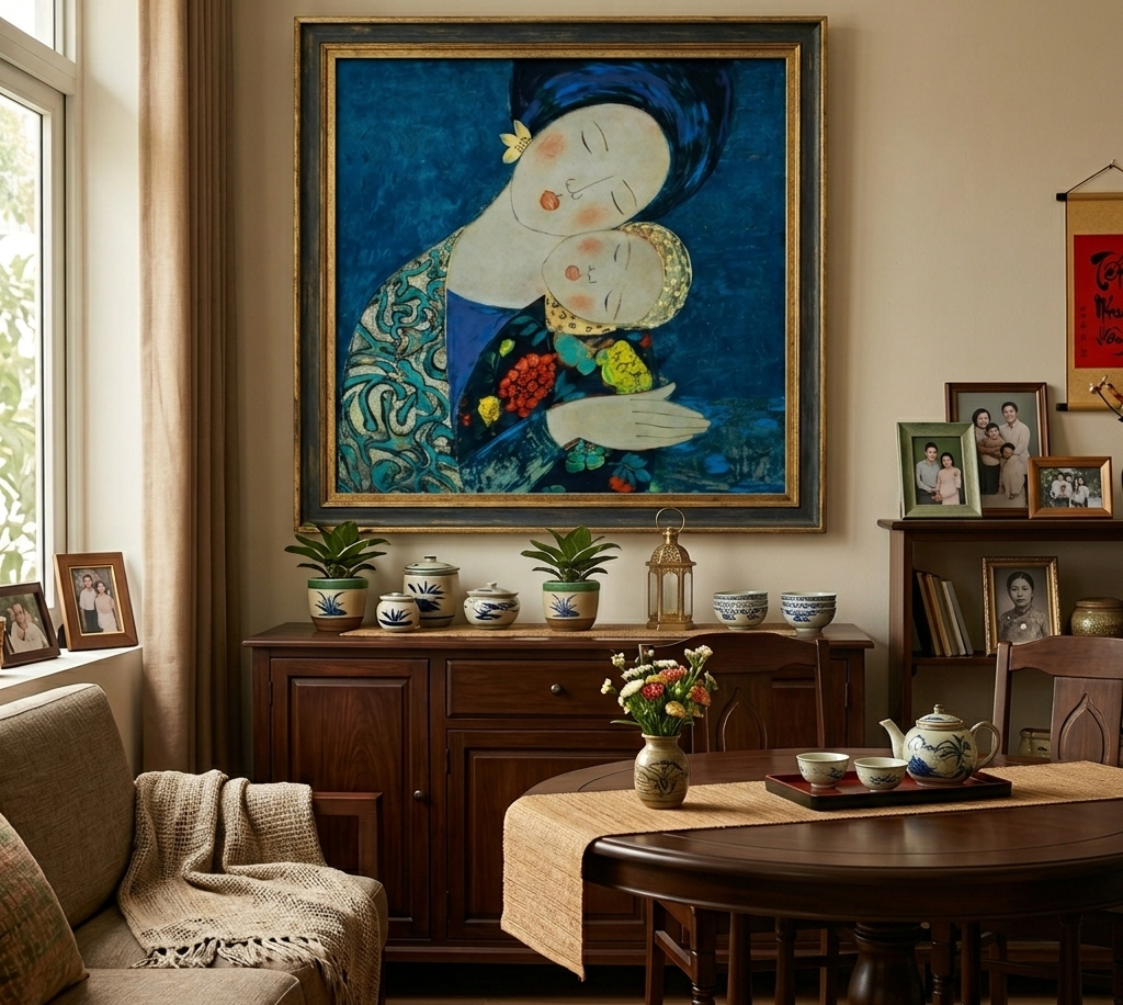 Family Painting in Living Room