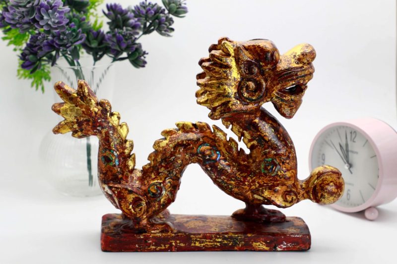 First Dragon Embraces Jade II - Vietnamese Lacquer Artwork by Artist Nguyen Tan Phat 1