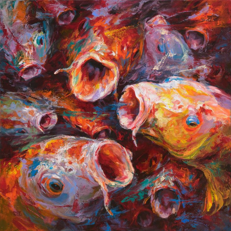Fish 10 - Vietnamese Acrylic Paintings by Artist Mai Huy Dung