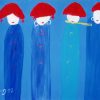 Flute Girls - Vietnamese Acrylic Painting by Artist Ngo Duc Hoang