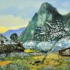 Garden in Spring III - Vietnamese Oil Painting by Artist Dang Dinh Ngo