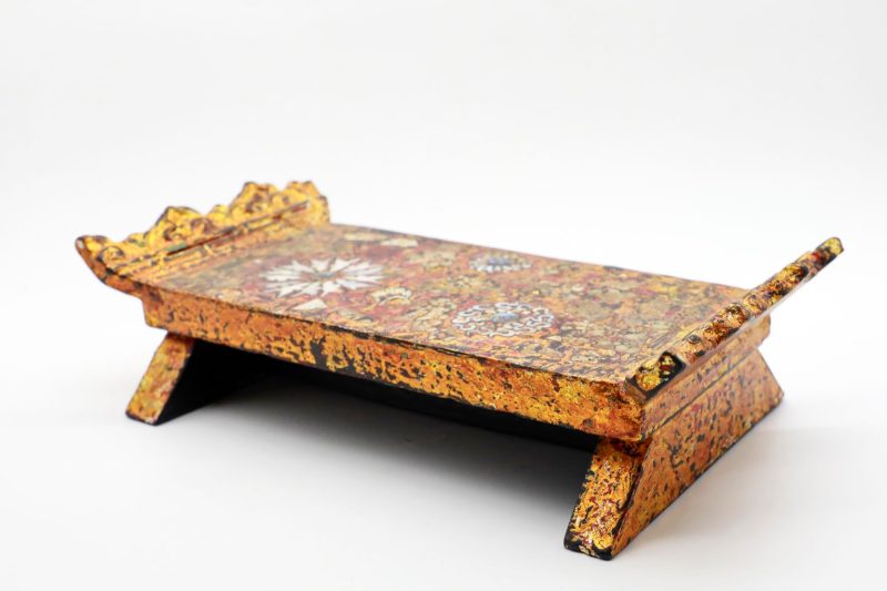 Garish Small Table II - Vietnamese Lacquer Artwork by Artist Nguyen Tan Phat