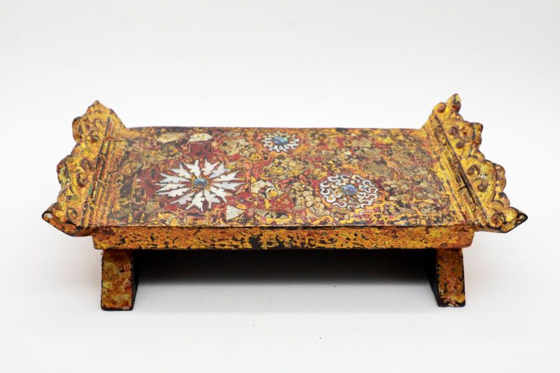 Garish Small Table II - Vietnamese Lacquer Artwork by Artist Nguyen Tan Phat