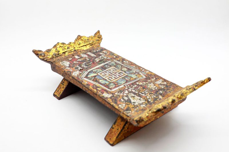 Garish Small Table III - Vietnamese Lacquer Artwork by Artist Nguyen Tan Phat