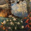 Mother's Garden Corner Vietnamese Lacquer Painting by Artist Dang Hien