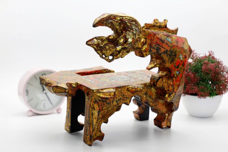God Dragon Chair I - Vietnamese Lacquer Artwork by Artist Nguyen Tan Phat