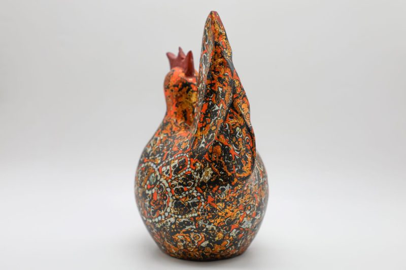 Golden Cock V - Vietnamese Lacquer Artwork by Artist Nguyen Tan Phat