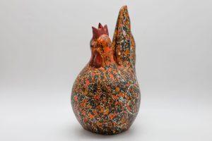 Golden Cock V - Vietnamese Lacquer Artwork by Artist Nguyen Tan Phat