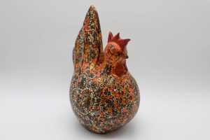 Golden Cock V - Vietnamese Lacquer Artwork by Artist Nguyen Tan Phat