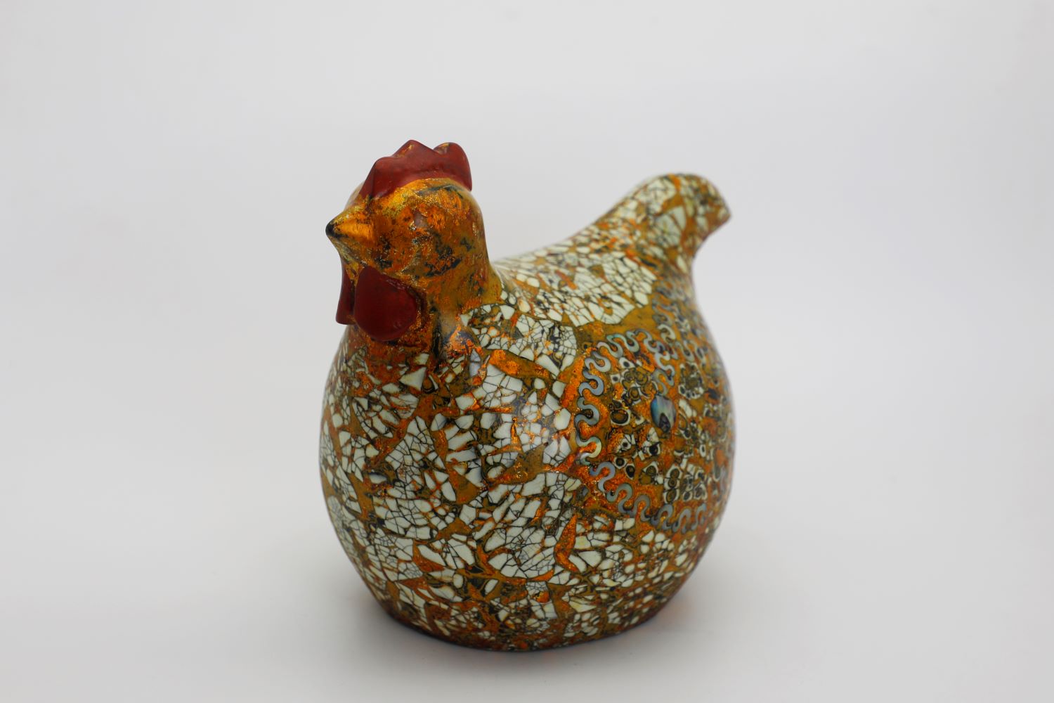 Golden Cock X - Vietnamese Lacquer Artwork by Artist Nguyen Tan Phat