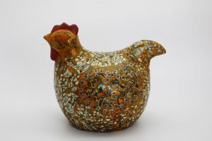 Golden Cock X - Vietnamese Lacquer Artwork by Artist Nguyen Tan Phat