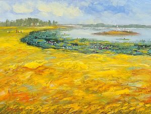 Golden Season III - Vietnamese Oil Painting by Artist Dang Dinh Ngo