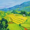 Golden Terrace - Vietnamese Oil Painting by Artist Tran Nam