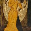 Graceful Lady II - Vietnamese Lacquer Painting by Artist Ngo Ba Cong