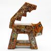 Great Gate-shaped Cat - Vietnamese Lacquer Artwork by Artist Nguyen Tan Phat