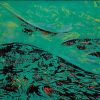 Green Ocean - Vietnamese Lacquer Painting by Artist Trieu Khac Tien