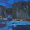 Blue Night Ha Long - Acrylic Painting by Artist Vu Manh Tan