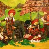 Ha Nhi Market - lacquer paintings of tran thieu nam