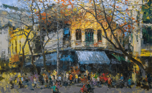 Autumn in Hanoi - Vietnamese Oil Painting by Artist Pham Hoang Minh