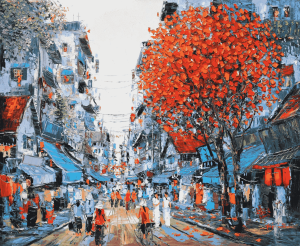Autumn Street IV - Oil Painting by Artist Giap Van Tuan