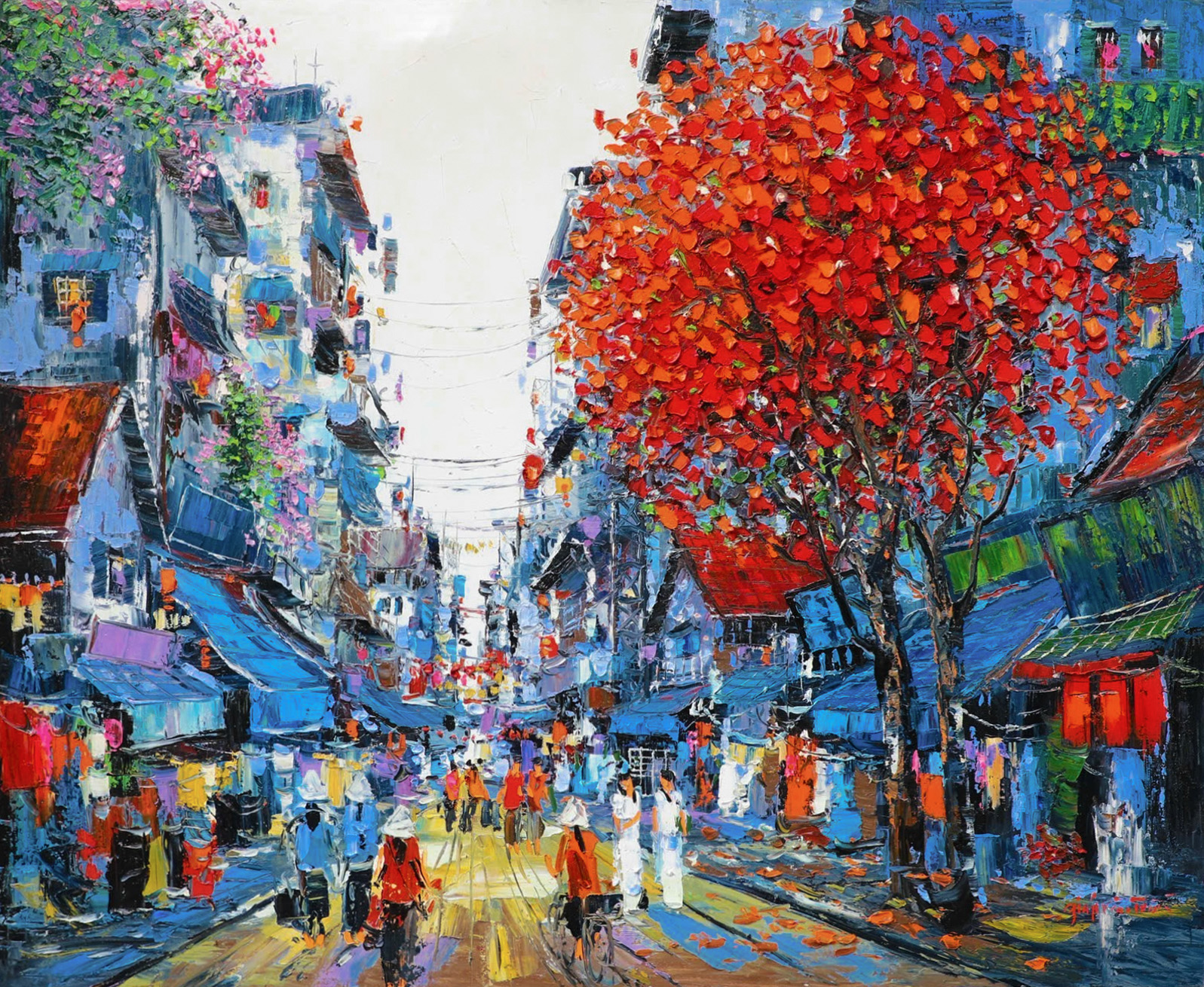 Autumn Street IV - Oil Painting by Artist Giap Van Tuan