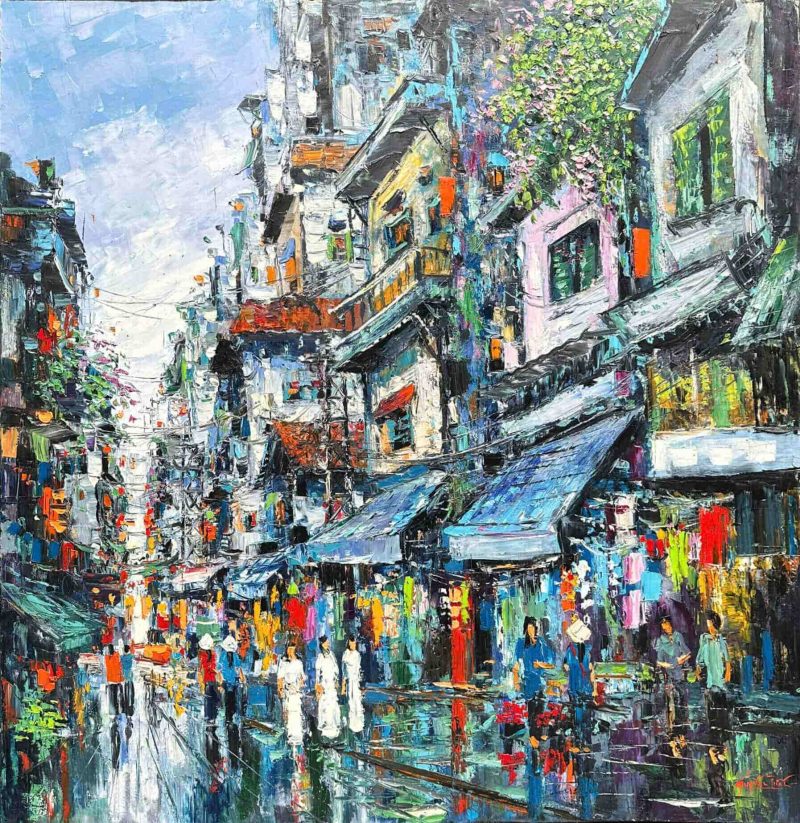 Autumn Street V - Oil Painting by Artist Giap Van Tuan