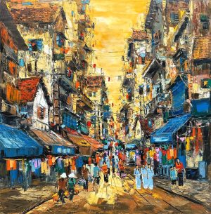 Autumn Street - Oil Painting by Artist Giap Van Tuan