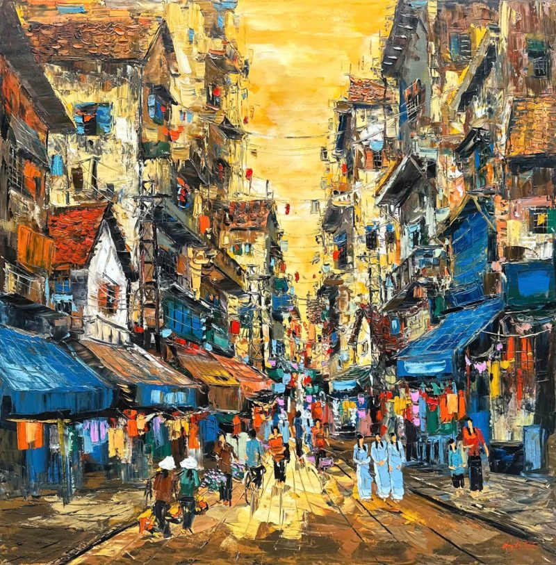 Autumn Street - Oil Painting by Artist Giap Van Tuan