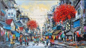 Autumn Street VII - Oil Painting by Artist Giap Van Tuan