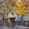 Ha Noi in Autumn Vietnamese Oil Painting by Artist Pham Hoang Minh