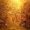 Hang Bun Street II - Vietnamese Lacquer Painting by Artist Nguyen Hong Giang