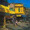Hang Duong Street II - Vietnamese Oil Painting by Artist Pham Hoang Minh