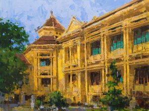 Hanoi Historical Museum - Vietnamese Oil Painting by artist Pham Hoang Minh