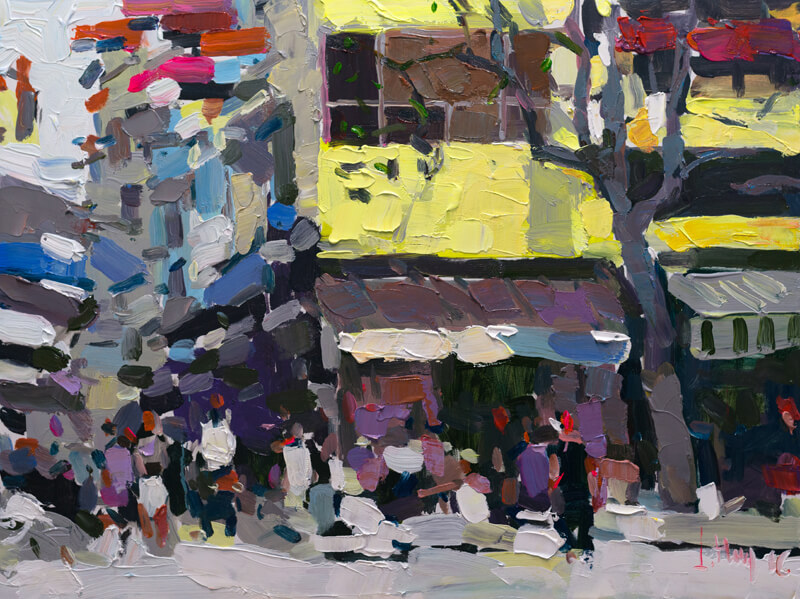 Hanoi Street corner in the Fall, Art Paintings in Vietnam