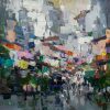 Hanoi in the Weekend - Vietnamese Oil Painting by Artist Pham Hoang Minh