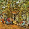 Hanoi of the Old Days - Vietnamese Lacquer Paintings by Artist Giap Van Tuan