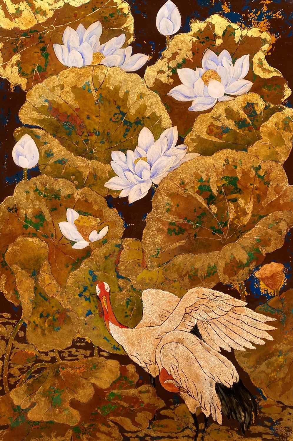 Happiness - Vietnamese Lacquer Painting by Artist Chau Ai Van