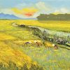 Harvest VI - Vietnamese Oil Painting by Artist Dang Dinh Ngo