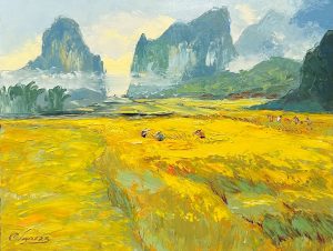 Harvest VII - Vietnamese Oil Painting by Artist Dang Dinh Ngo